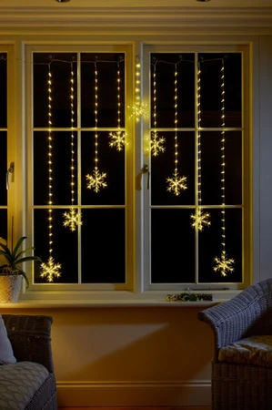 Dual Colour Snowflake Curtain Lights