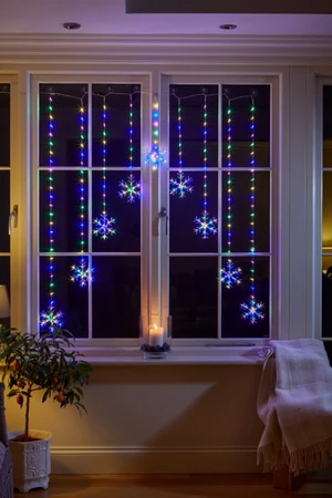 Dual Colour Snowflake Curtain Lights