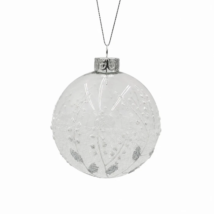 White Bauble with Flower Print – 2 Assorted - image 2