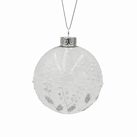 White Bauble with Flower Print – 2 Assorted - image 2