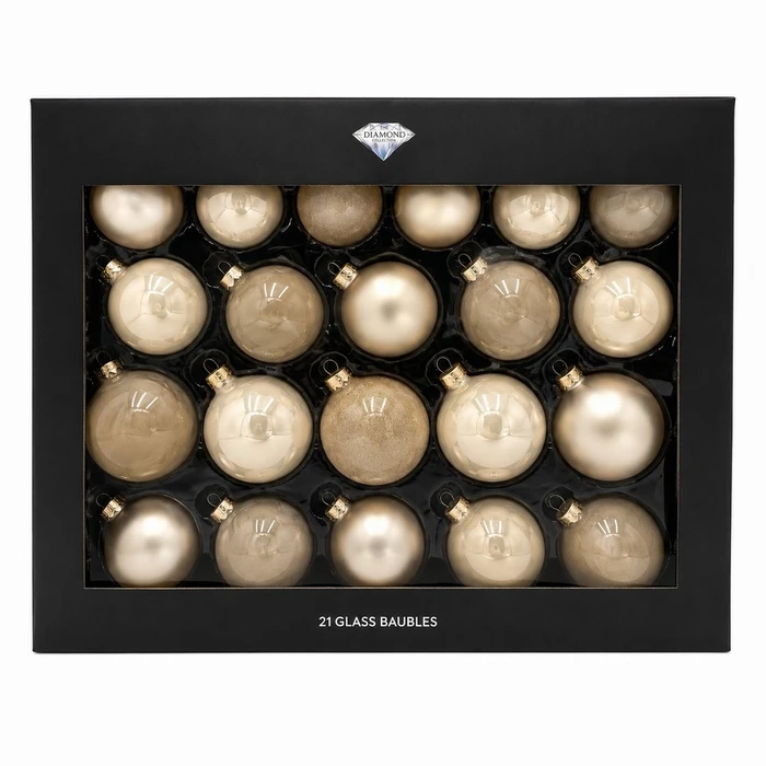 Pack of 21 Pearl Glass Baubles