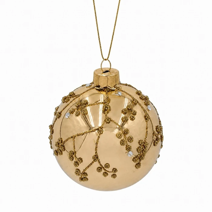 Gold Vine Print Bauble