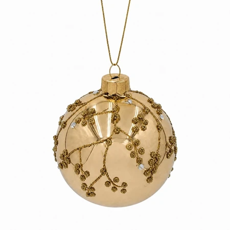 Gold Vine Print Bauble