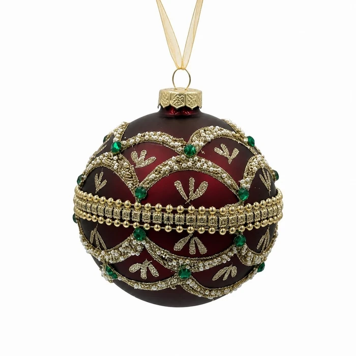 Burgundy Jewelled Bauble