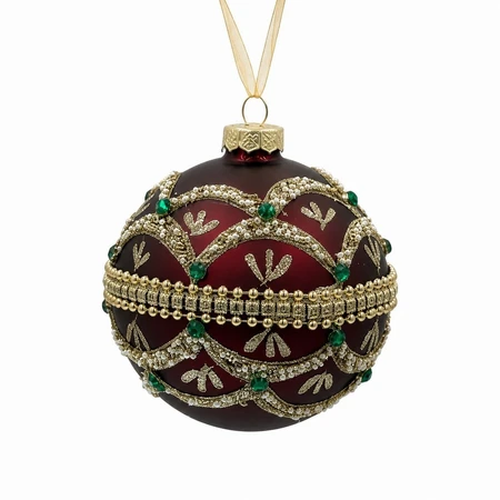 Burgundy Jewelled Bauble