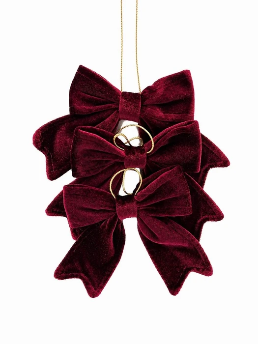 Pack of 3 Burgundy Bows