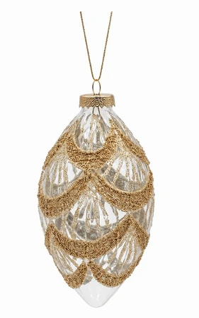 Gold Decorative Swag Teardrop Bauble