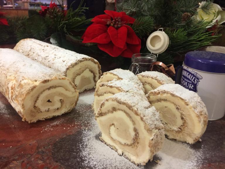 Alton's Christmas Hazelnut Roulade