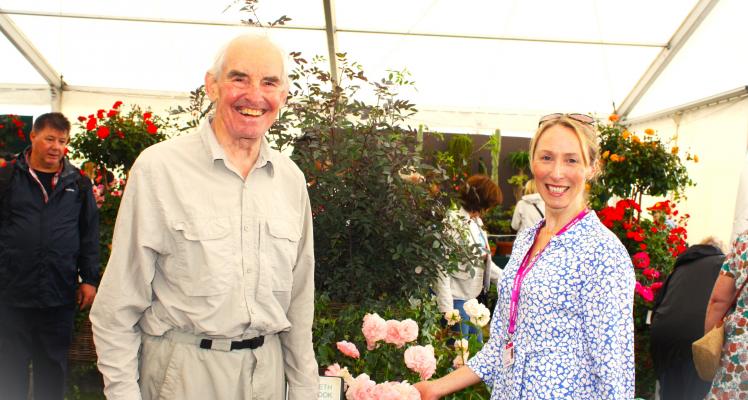 Presenting Lord Ashbrook with the Elizabeth Ashbrook rose - RHS Tatton